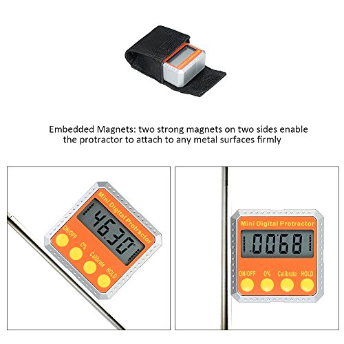 Huanyu Dijital Açı Cetvel Mini İletki Elektronik İnklinometre Seviye / Konik / Açı Ölçer Açı Ölçme Aracı Doğru Üçgen Cetvel