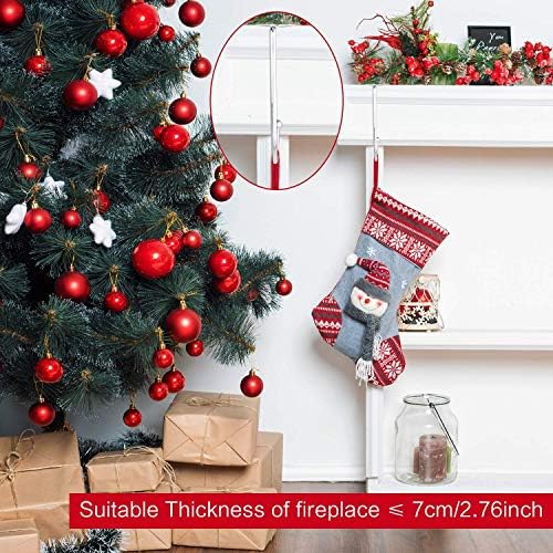 ATROPOS 8 PCS Noel Stocking Tutucular-Mantel Gümüş Kanca Askı Noel Emniyet Asmak Kavrama Çorap Klip için Noel Parti Ağacı Şömine