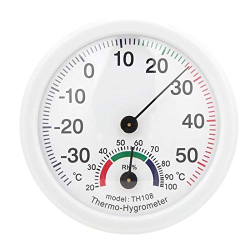 Sıcaklık Ölçüm Aracı, Dayanıklı Sıcaklık Higrometre Yüksek Sağlam ABS için Restoran için Ev(TH108 Beyaz)