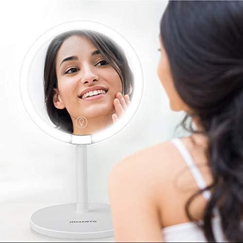 8 Makyaj Aynası, 5X Büyüteçli 120°Döner Makyaj Aynası, Işıklı Ayna, Şarj Edilebilir ve Parlaklığı Ayarlanabilir, Anneler Günü