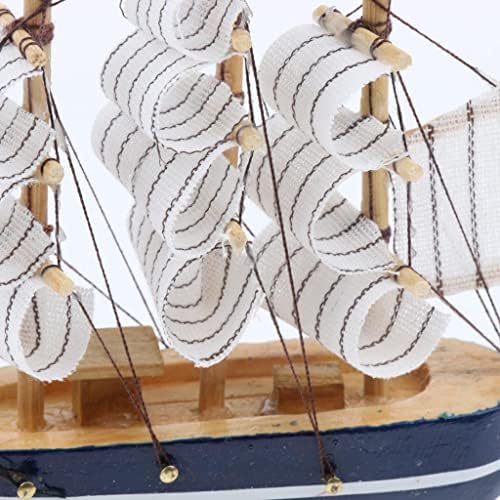Milageto Ahşap Yelkenli Gemi Akdeniz Tarzı El Yapımı Yelkenli Modeli Masa Dekorasyon