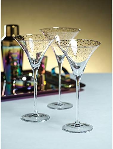 ÇEŞİTLİ 4 Parçalı Martini Cam Seti Altın 4 Parça