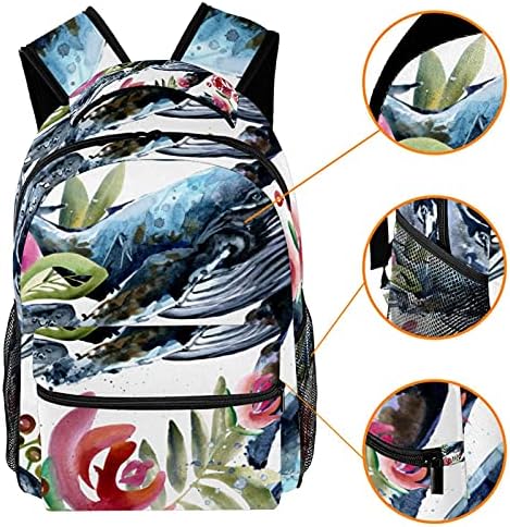 Küçük sırt çantası kız erkek açık yürüyüş seyahat çantası okul sırt çantası çiçek ve balina baskılı Sackpack için
