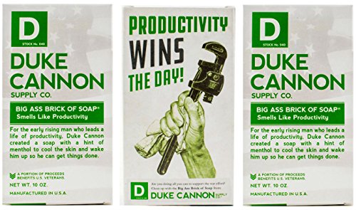Duke Cannon Tedarik A. Ş. Sınırlı Sayıda İKINCI Dünya savaşı Büyük Göt Tuğla Sabun Erkekler için, 10 oz - Verimlilik (3 Paket)