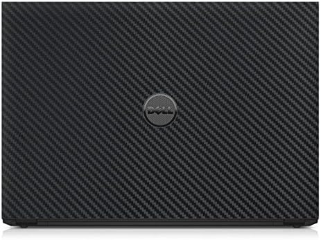 Siyah Karbon Fiber cilt çıkartması wrap Kılıf Dell Inspiron 15 3000 serisi 15.6 Laptop