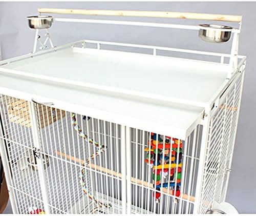 ZHANGJİNYİSHOP Kuş Kafesi Büyük Papağan Kafesi Ayakta Kuş Kafesi Metal Kemer Besleyici Mobil Şasi Amerika Papağanı Keşiş Yetiştiriciliği