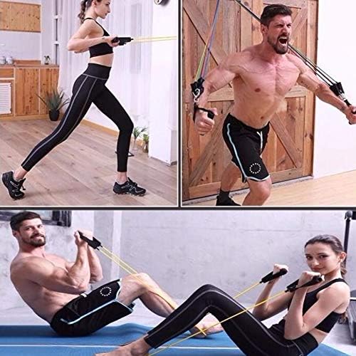 MUMA Direnç Egzersiz Bantları Set -5 Fitness Tüpleri, 2 Köpük Kolları, 2 Ayak Bileği Sapanlar, direnç Eğitimi için Kapı Çapa,