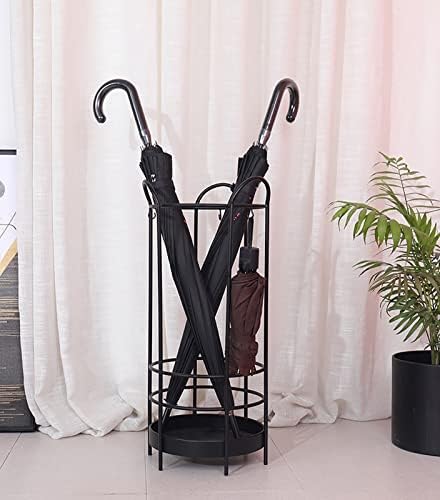 LHRUI Şemsiye Tutucu Yuvarlak Şemsiye Tutucu ile 3 Kanca, İskandinav Tarzı Delikli - Out Metal Baston Standı, otel Daire Ofis
