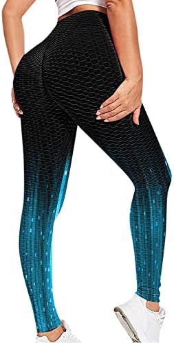 Bblulu kadın Yüksek Bel Yoga Pantolon Tie-Boyalı Karın Kontrol Zayıflama Ganimet Tayt Egzersiz Koşu Dantelli Butt Lift Tayt