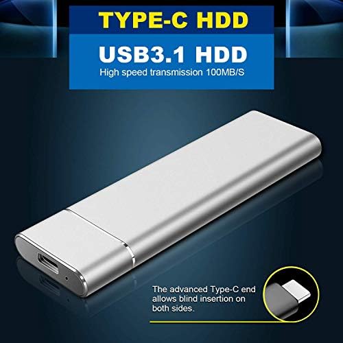 Harici Sabit Disk 2 TB, Taşınabilir HDD Tip-C / USB 3.1 Harici Sabit Disk 2000 GB, Mac için Uygun, PC, Dizüstü (2 TB, A-Altın)