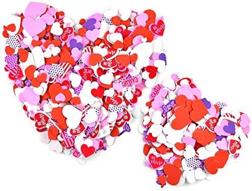 Zealor 900 Adet sevgililer Günü Köpük Zanaat Kalpler Köpük Kalp Çıkartmalar Renkli Köpük Çıkartmalar Kendinden Yapışkanlı Karalama