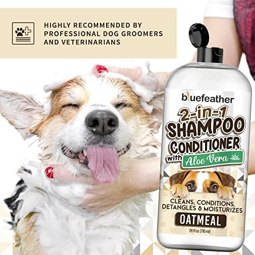 Kuru Kaşıntılı Hassas Ciltler için Doğal Yulaf Ezmesi Köpek Şampuanı ve Saç Kremi - Organik Nemlendirici Hipoalerjenik Alerjiler