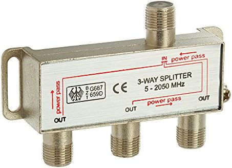 Cmple 2-Yollu Splitter 2050 MHz F-Tipi 2.05 Ghz 2 Yollu Koaksiyel kablo ayırıcı (RG6 Splitter, Koaksiyel Splitter, TV Splitter,
