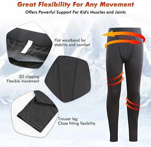 Termal iç çamaşır için Çocuk Boys ' Performans Atletik Sıkıştırma Baz Katman Set Kış Paçalı Don Kayak Koşu için