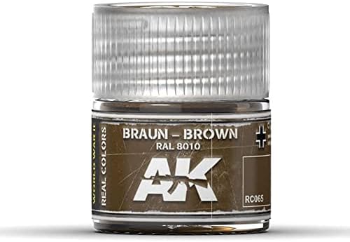 AK Interaktif Gerçek Renkler Braun-Brown RAL 8010 10ml-Plastik Modelleme Boyaları ve Aksesuarları, Ürün RC065