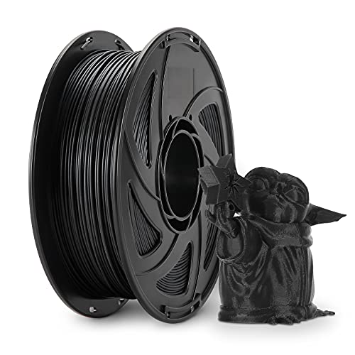 Petg Filament 1.75,Siyah Mat Petg 3D Baskı Filament 1.75 mm Boyutsal Doğruluk + / -0.02 mm, 1 Kg Makara (2.2 lbs)