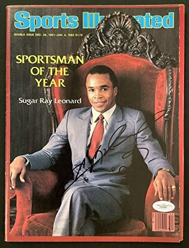 Sugar Ray Leonard İmzalı Sports Illustrated SOYA Boks İmzası 12/28/81 JSA İmzalı Boks Dergileri