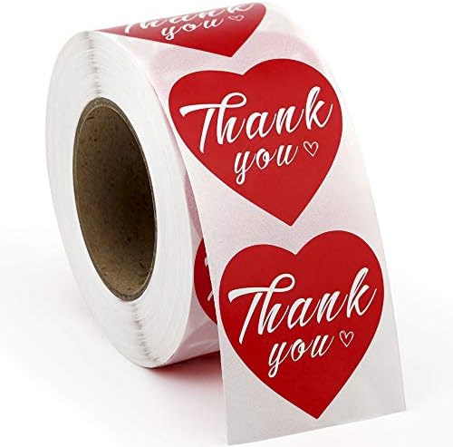 AUTENS Teşekkür Ederim Çıkartmalar Etiketler, 1.5 Kalp Şekli Kağıt Teşekkür Ederim Yapışkanlı Etiketler, aşk Şekli Çıkartmalar