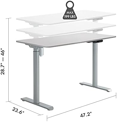 Harmati Elektrikli Ayaklı Masa Ayarlanabilir Yükseklik-47 x 24 İnç Sit Standı Bilgisayar Masası, Ev Ofis için Stand Up Masası