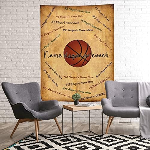 Kişiselleştirilmiş Basketbol Takımı Adı Logo Sloganı Kahverengi Oyuncu Üyeleri Atmak Battaniye Özel Bebek Kreş Kundaklama Battaniye