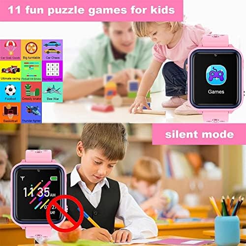 Niaviben akıllı saat ile Çocuklar için Çift Kamera Pedometre Çağrı akıllı bilezik 3-12 Yaşında çocuk Hediye Pembe
