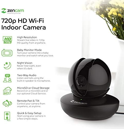 Amcrest Zencam WiFi Kamera, Pet Köpek Kamera, dadı kamera ile İki Yönlü Ses, bebek izleme monitörü ile Cep Telefonu App, Pan