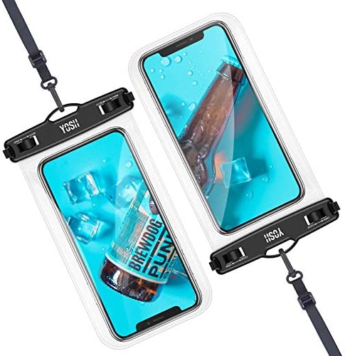 YOSH Su Geçirmez Telefon Kordon Kılıfı Paketi ile 2 Yüzebilen 7.5 ve 1 Kristal 7.0 Plaj Kayaking için Banyo