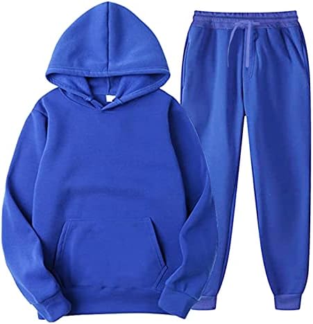 Flmaly 2 ADET Kıyafetler erkek Spor Eşofman Uzun Kollu Kazak Hoodies Kazak ve Sweatpants Güz Kış Suit