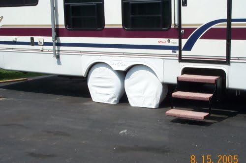 Çift Depolama Vinil Lastik Kapakları 40 - 42 Çaplı Lastikler RV, Otobüs, Kamyon için Polar Beyaz, 22.5 Jant üzerindeki Çoğu Lastiğe