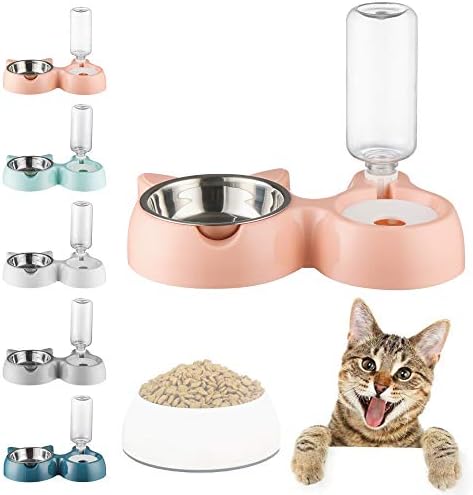 GFNet Çıkarılabilir Pet Malzemeleri Otomatik su sebili kedi maması Çanak Omurga Korumak Kediler Kase Pet Besleyici Kedi Kulaklar
