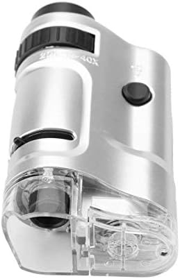 Teror LED Işıklı Mikroskop, 20X-40X Zoom LED Işıklı Işıklı Mini Cep Mikroskobu Tabanı ile