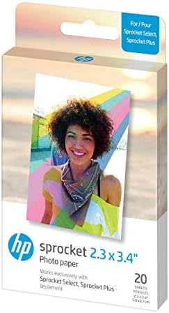 HP Sprocket 2,3 x 3,4 Premium Instant Zink Yapışkan Arka Fotoğraf Kağıdı (20 Sayfa) HP Sprocket Select ve Plus Yazıcılarla uyumludur.