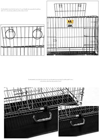 AA-GWCWWWL Köpek Kafesi Katlanır 2 Kapılı Sandık Çiğnenmeyen Metal Tepsi Uzun 46cm Beyaz