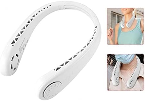 Boyun Fanı USB Şarj Edilebilir Tembel Fan 3600mAh Giyilebilir Yapraksız Eller Serbest Fan, Beyaz