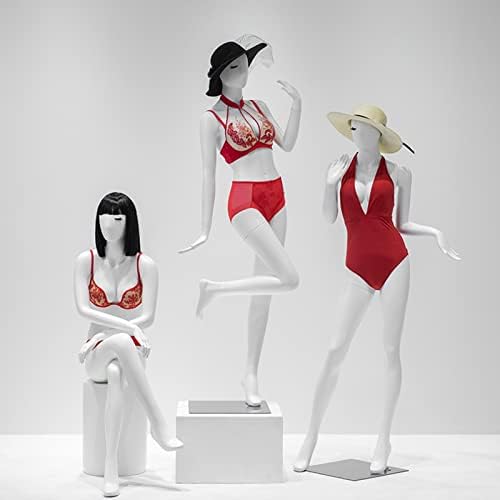 ZJF Kadın Manken ile Metal Taban, Fiberglas Lingerie Perakende Mankenler Tam Vücut, Gerçekçi Giyim Mağazası Kukla Modeli Ekran