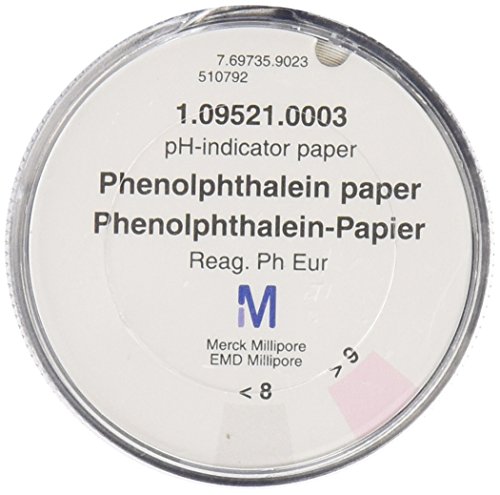 EMD Millipore 1.09521.0003 Renkli Skalalı Fenolftalein pH Gösterge Kağıdı, 4,8 m Rulo, Fiber Kılıf (3'lü Rulo)