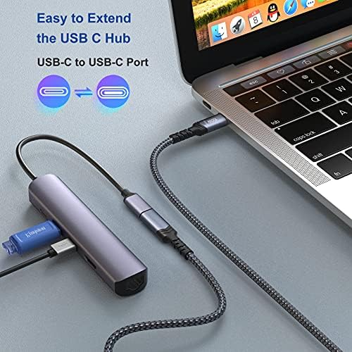 USB C Uzatma Kablosu, OKRAY 3.3 Ft / 1M USB 3.2 Gen 2 10Gbps Tip C Erkek - C Dişi Genişletici Kablo, Naylon Örgülü USB-C Uzatma