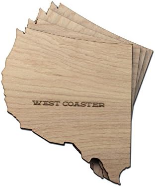 Ahşap Ayakkabı Tasarımları Doğu ve Batı Kıyısı Coaster Seti 4 / İçecekler için Ahşap Bardak Altlıkları / Benzersiz İçecek Bardak
