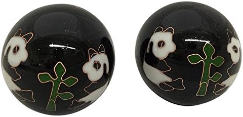 Baoding Topları Çin Sağlık Masaj Egzersiz Stres Topları-Siyah Panda 3