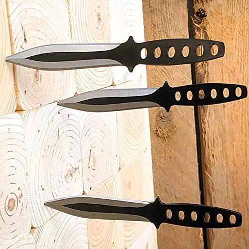 Profesyonel Atma Bıçak Seti Aracı Paslanmaz Çelik Siyah Sabit Bıçak 22.5 cm (9 inç) (1 ADET)