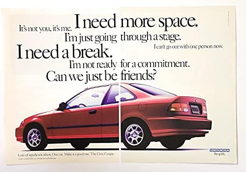 Dergi Baskı İlanı: 1996-1997 Honda Civic Coupe, Çok Önemli Diğerleri. Bir Araba. İyi bir Tane Yap, Basitleştirin