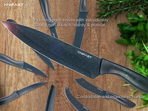 Bıçak Bıçağı Seti Paslanmaz Çelik 18 Adet Blok Bulaşık Makinesinde Yıkanabilir, Mutfak Bıçakları Seti Bıçak Bileyici ile Şef