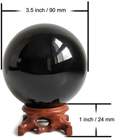 Mina İyileşmek Obsidyen Kristal Scrying Topu 80mm / 3.1 için Fengshui, Scrying Ayna, Meditasyon, Kristal Şifa, Kehanet Küre,