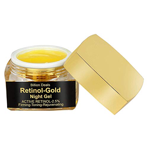 30g-Gold Gece Jeli 2.5 % Retinol Jel I Jojoba Yağı, Çay Özü, E Vitamini Gece Kremi ve Sıkılaştırıcı Krem I Anti Aging, Retinol