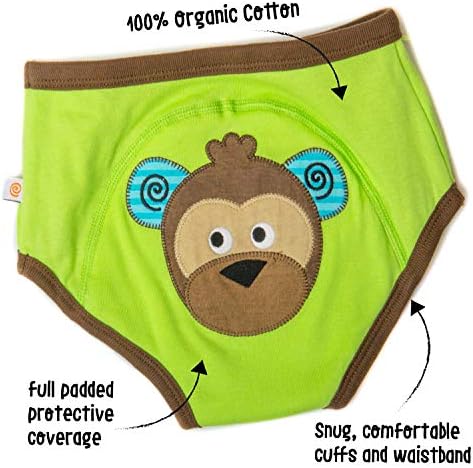 ZOOCCHINI 100 % Organik Pamuk Lazımlık Eğitim Pantolon Setleri-3-Piece Set, Ekstra Emici, Kız ve Erkek İç Çamaşırı Toddlers için