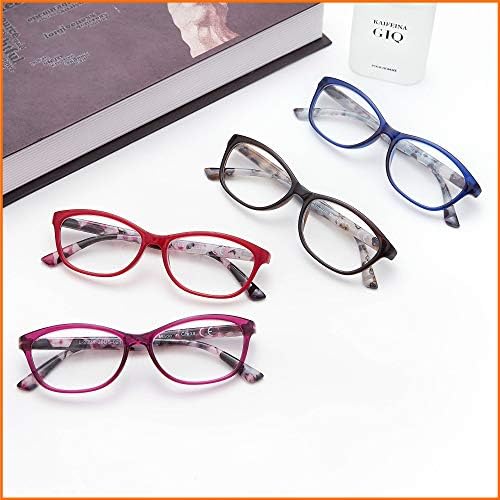 EYEGUARD 4 Paket okuma gözlükleri Kadınlar için yaylı menteşeler Rahat Okuyucular
