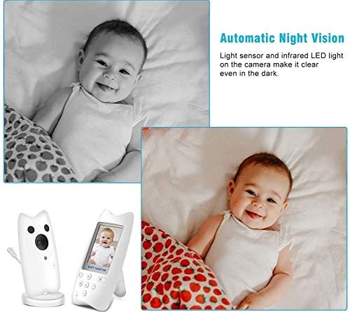 DBM-TOR 2.4 HD Ekran Video bebek Monitörü ile Kamera ve Ses, 900ft Aralığı, İki Yönlü Ses, Bebek Ninni, Gece Görüş ve Termal