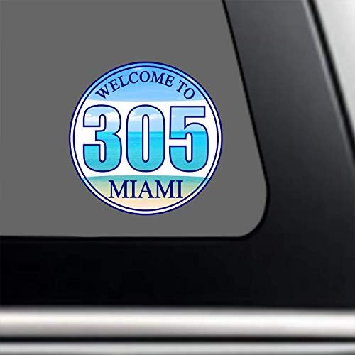Miami 305 Alan Kodu Tampon Çıkartması-South Beach Hustle Premium Vinil Araba Çıkartması 3 x 3 inç Araba Otomatik Mobil Pencere