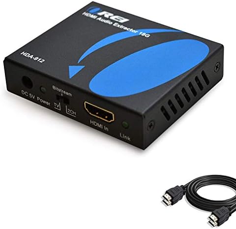 4 K 18 Gbps HDMI 2.0 Ses Dönüştürücü Extractor ile 2-Pack 6ft HDMI Kablosu tarafından OREI-SPDIF ile, 3.5 mm Çıkış, HDR ve Dolby