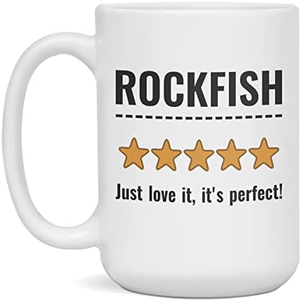 Rockfish Sadece onu seviyor, mükemmel Seramik Kahve Kupası, 11 Ons Beyaz